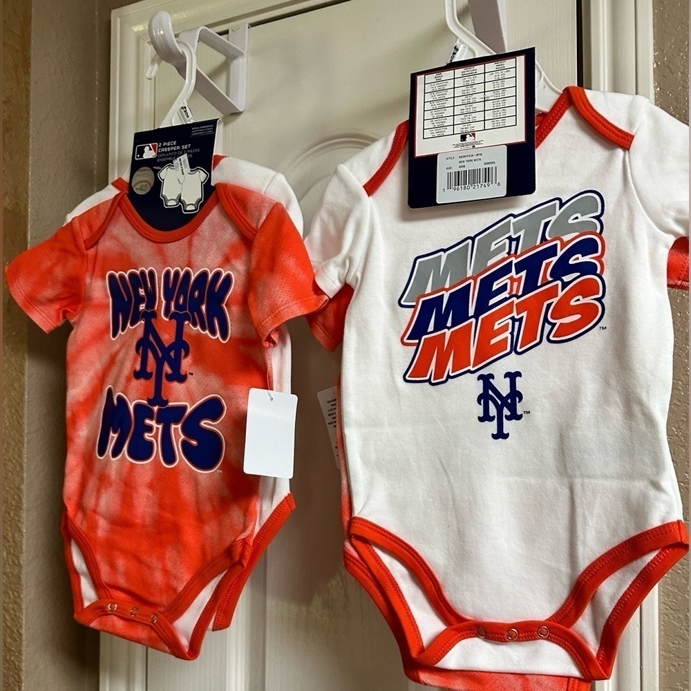 New York Mets 4 NEWBORN Infant Boys or Girls Tie-Dye Bundle Bodysuits MLB 
NWT